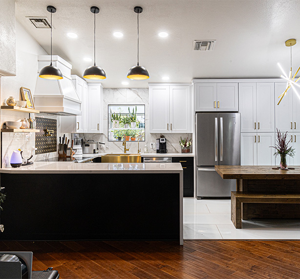 Kitchen remodel with energy-efficient appliances